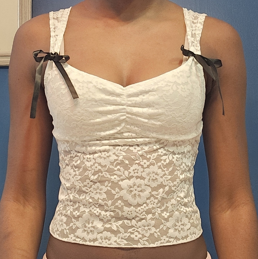 Coquette Lace Top With Bows